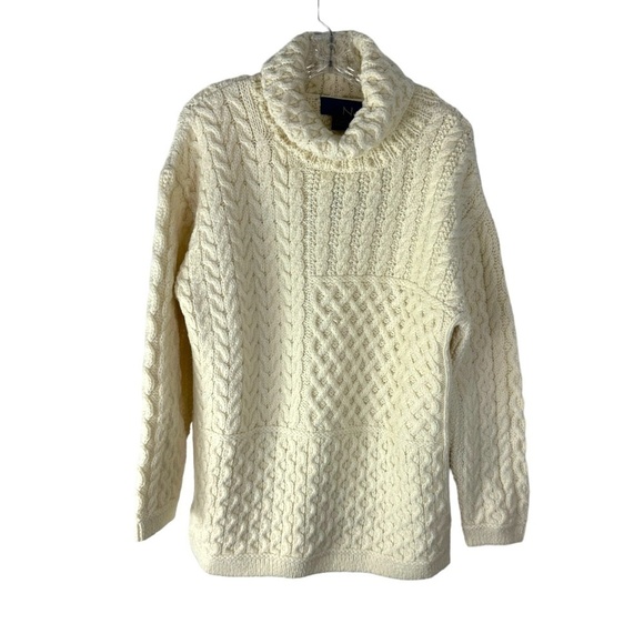Nua Cowl Neck Patch Extra Fine Merino Wool Sweater SZ XL NEW NWT - Picture 1 of 5